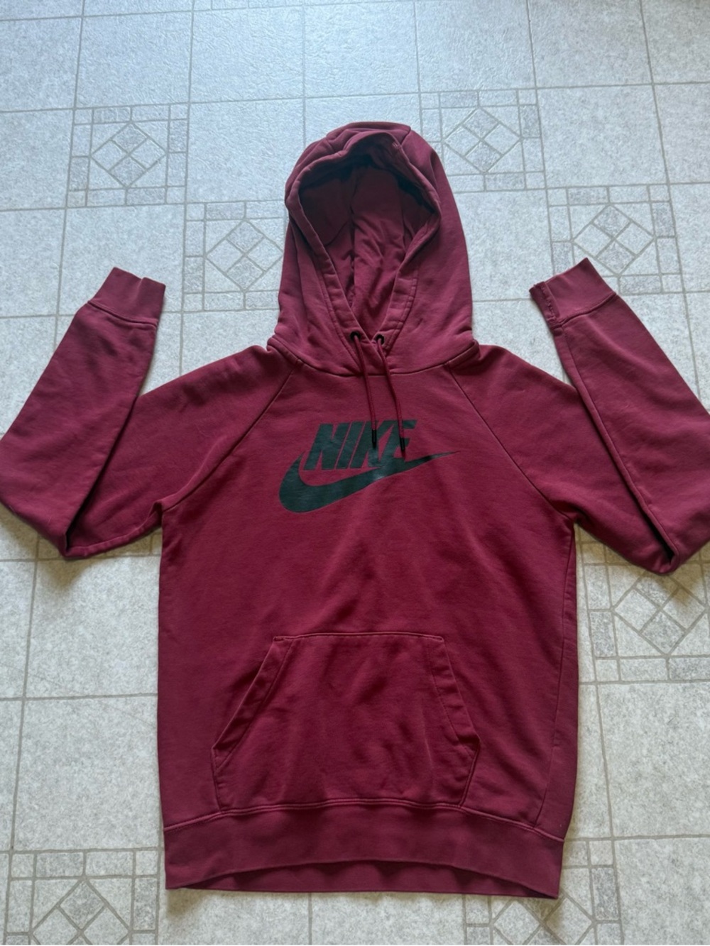 Nike Burgundy Hooded Pullover with Black Logo